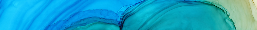Bright blue and ocher colorful watercolor horizontal background. Hand drawn sky blue and green brush strokes, blobs, waves, layers gradient. Azure banner, turquoise wash texture, aquarelle wallpaper